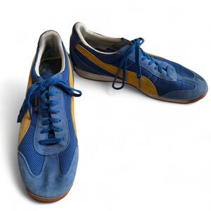 Vintage Men's PUMA H-STREET Y2K Low Profile Sneakers Blue / Yellow size 12